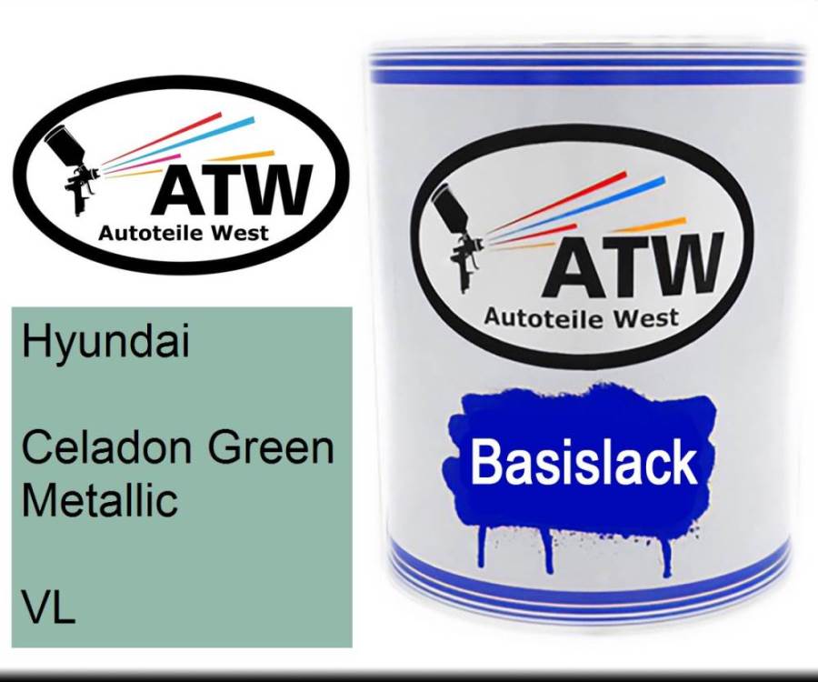 Hyundai, Celadon Green Metallic, VL: 1L Lackdose, von ATW Autoteile West.